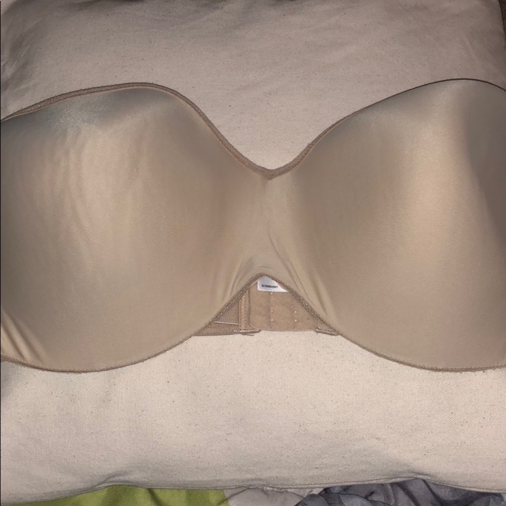 Beige strapless bra